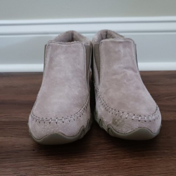 Skechers Shoes Womens 10 Relaxed Fit Bikers Navajo Slip On Booties 49403 Taupe - Picture 3 of 9